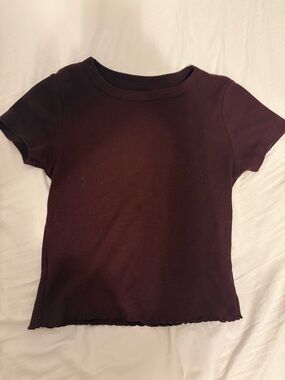Old Navy Short Sleeve Ribbed Tee - Dark Brown